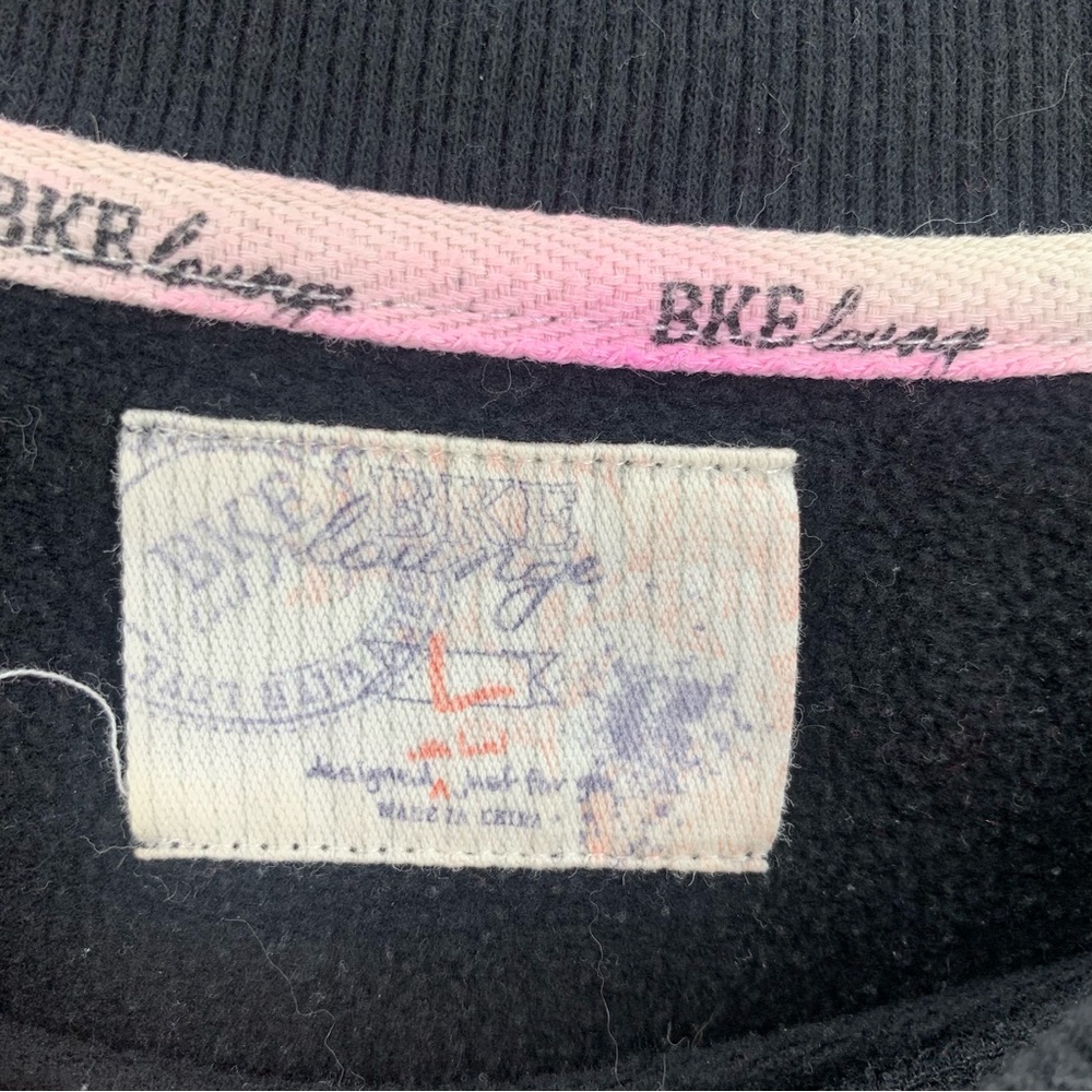 BKE Buckle Sweatshirt Lounge Womens Large Black Lace Sleeves - Picture 4 of 10
